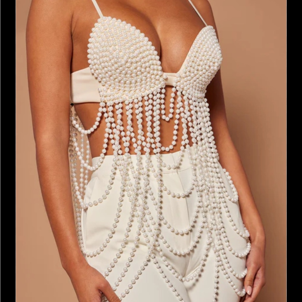 Pearl Embellished Bra Top